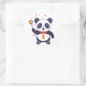 adorable panda wearing orange-yellow tie ronde sticker (Tas)