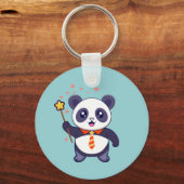 adorable panda wearing orange-yellow tie sleutelhanger (Voorkant)