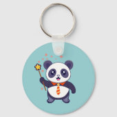 adorable panda wearing orange-yellow tie sleutelhanger (Achterkant)