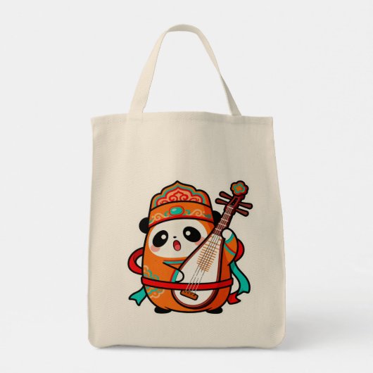 Adorable Panda with Pipa Tote Bag (Achterkant)