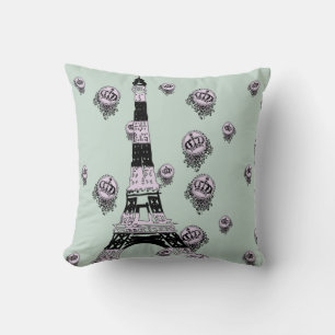 Adorable Paris Patroon Kussen met Eiffeltoren