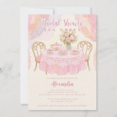 Adorable Pastel Pink Tea Party Bridal Shower Kaart (Voorkant)