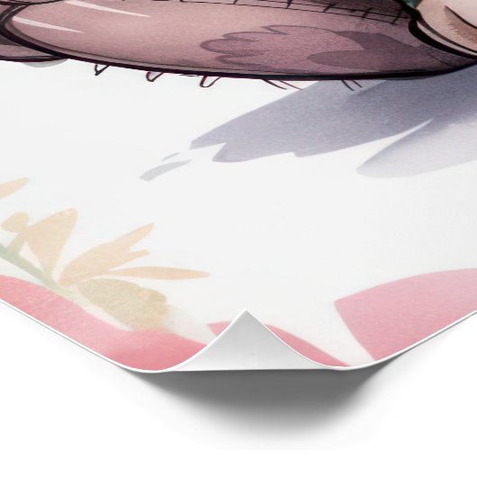 Adorable Patchwork Puppy with Big Eyes - Whimsical Perfect Poster (Hoek)