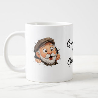 Adorable Peeking Grandparents Couple Design Grote Koffiekop