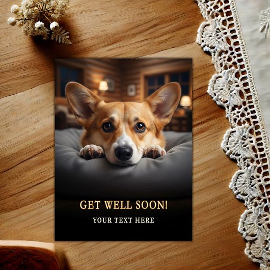 Adorable Pembroke Welsh Corgi Get Well Briefkaart