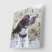 Adorable Personalized Dog Pet Photo  Vierkante Klok (Hoek)