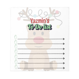 Adorable Personalized Reindeer To-Do List Notitieblok
