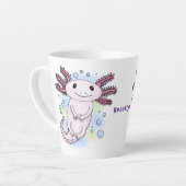 Adorable pink axolotl cartoon latte mok (Linkerhoek)