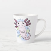 Adorable pink axolotl cartoon latte mok (Rechts)