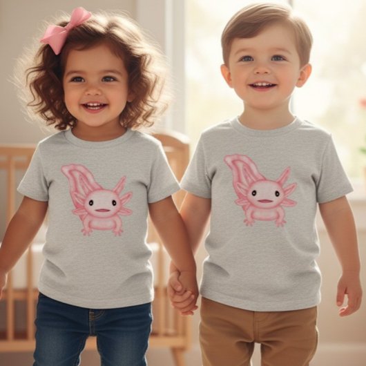 Adorable Pink Axolotl Toddler Baby T-Shirt