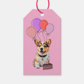 Adorable Pink Corgi Birthday Customizable Cadeaulabel (Voorkant)