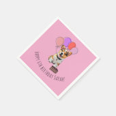 Adorable Pink Corgi Birthday Customizable Servet (Hoek)