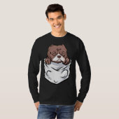 Adorable Pit Bull Terrier Puppy  Cute Pocket T-shirt (Voorkant volledig)