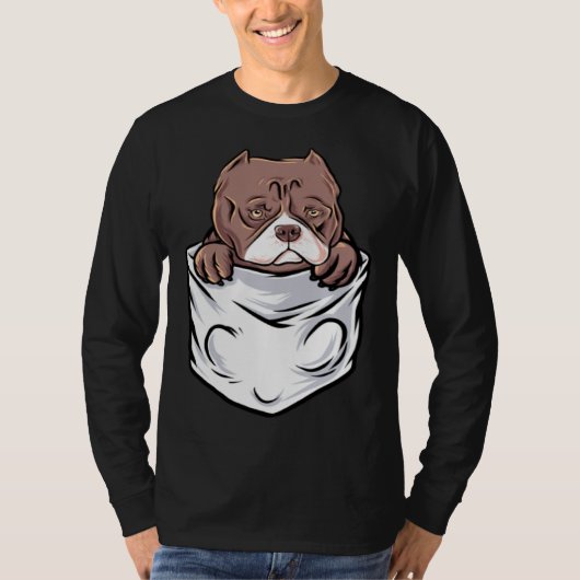 Adorable Pit Bull Terrier Puppy  Cute Pocket T-shirt (Voorkant)