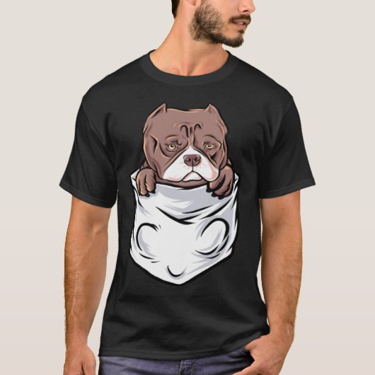 Adorable Pit Bull Terrier Puppy  Cute Pocket T-shirt (Voorkant)