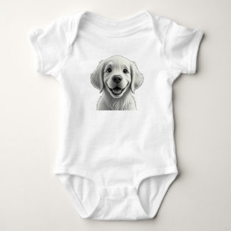 Adorable Pixar-Style Golden Retriever Puppy Kids Romper