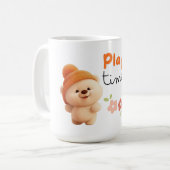 Adorable "Play Time" Chibi Beer Keramische Mok (Voorkant links)