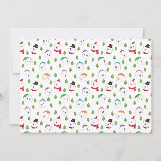 Adorable Polar Bear Head Christmas Feestdagenkaart (Voorkant)