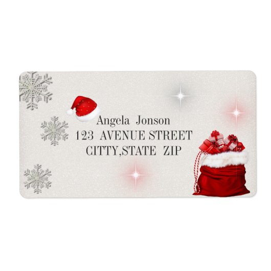 Adorable Presenta, Glittery,Kerstman Hoed Etiket (Voorkant)