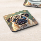 Adorable Pug Close up | Cute Dog  Bier Onderzetter (Linkerzijde)