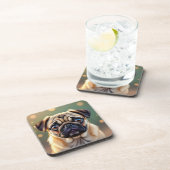 Adorable Pug Close up | Cute Dog  Bier Onderzetter (Rechterzijde)