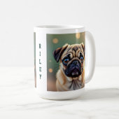 Adorable Pug Close up | Cute Dog Personalized Koffiemok (Voorkant rechts)