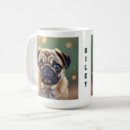 Adorable Pug Close up | Cute Dog Personalized Koffiemok