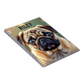 Adorable Pug Close up | Cute Dog Personalized Notitieboek (Rechterzijde)