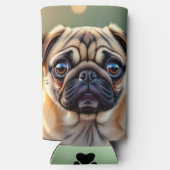 Adorable Pug Close up | Cute Dog Personalized Seltzer Blikjeskoeler (Achterkant)