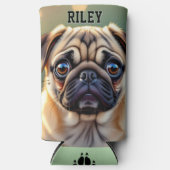 Adorable Pug Close up | Cute Dog Personalized Seltzer Blikjeskoeler (Voorkant)