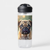 Adorable Pug Close up | Cute Dog Personalized Waterfles (Voorkant)