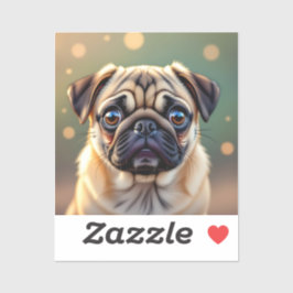 Adorable Pug Close up | Cute Dog Sticker