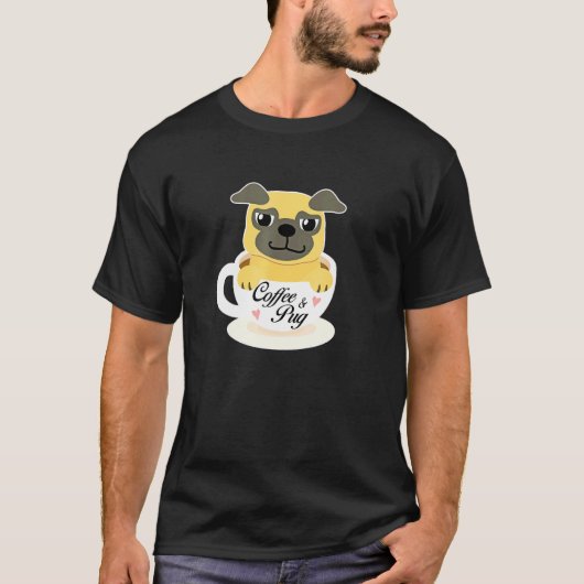 Adorable Pug-koffiekop T-shirt (Voorkant)