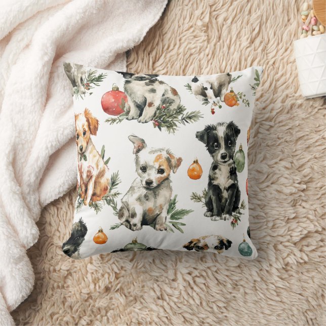 Adorable Puppies Christmas Throw Pillow Gift Idea Kussen (Deken)