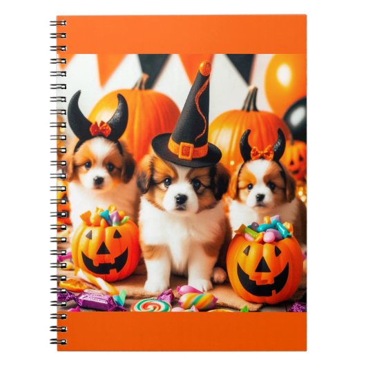 Adorable puppies halloween notitieboek (Voorkant)