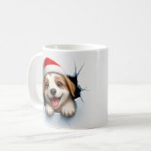 Adorable Puppy in Santa Hat Cute Christmas Dog  Koffiemok (Voorkant links)
