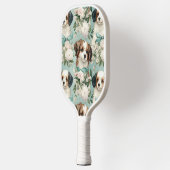 Adorable Puppy on Sage Green Background Pickleball Paddle (Links)