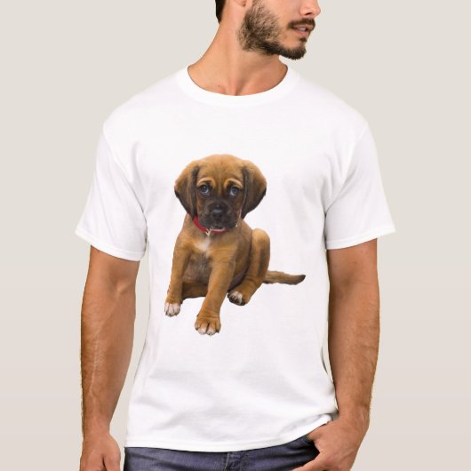 Adorable Puppy with Red Collar T-shirt (Voorkant)
