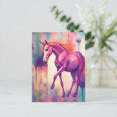 Adorable Purple Unicorn Fantasy Briefkaart (Staand voorkant)