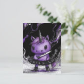 Adorable Purple Unicorn in Tutu With Knife Briefkaart (Staand voorkant)
