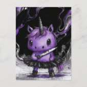 Adorable Purple Unicorn in Tutu With Knife Briefkaart (Voorkant)