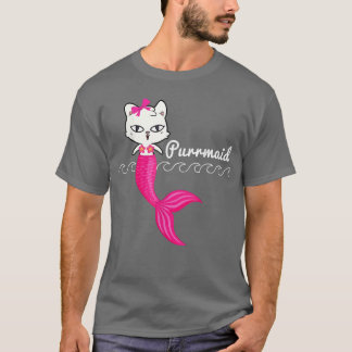 Adorable Purrmaid T  Women Girls Mermaid s  T-shirt