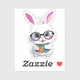 Adorable Rabbit with Sunglasses Vinyl Sticker