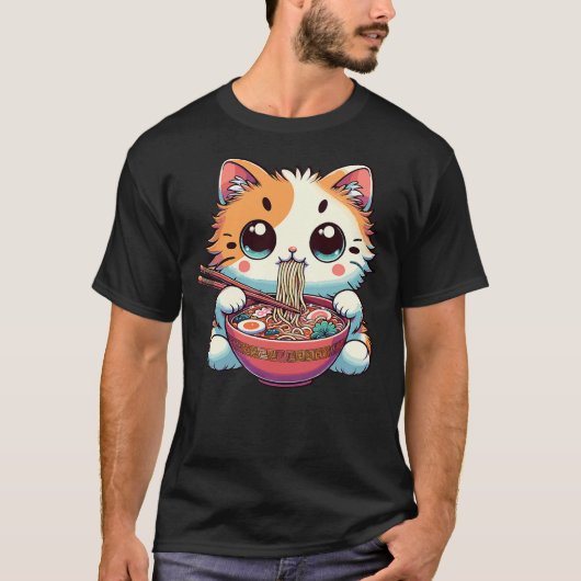 Adorable Ramen Kitty - Cute Noodle Cat T-shirt (Voorkant)
