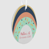 Adorable Regenboog Confetti 1e Kerstmis Ornament (voorkant)