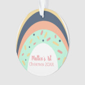 Adorable Regenboog Confetti 1e Kerstmis Ornament (voorkant)