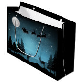 Adorable Reindeer At Night Groot Cadeauzakje (Voorkant Gekanteld)