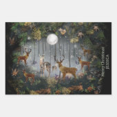 Adorable Reindeer At Night Inpakpapier Vel (Voorkant)