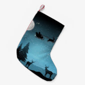 Adorable Reindeer At Night Kleine Kerstsok (Voorkant (Hangend))