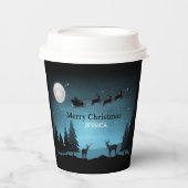 Adorable Reindeer At Night Papieren Bekers (Voorkant)
